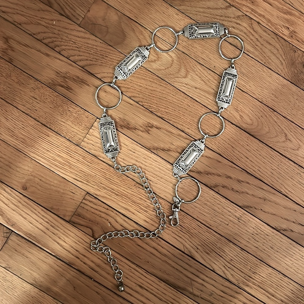 SILVER festival belt decorative silver and circular Chain Belt with Ornate Links